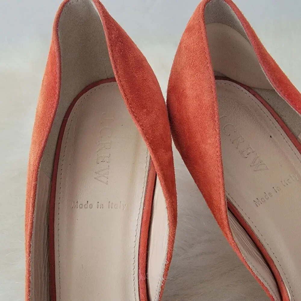 j. crew made in Italy D'orsay suede pump wmns sz 9.5 rust